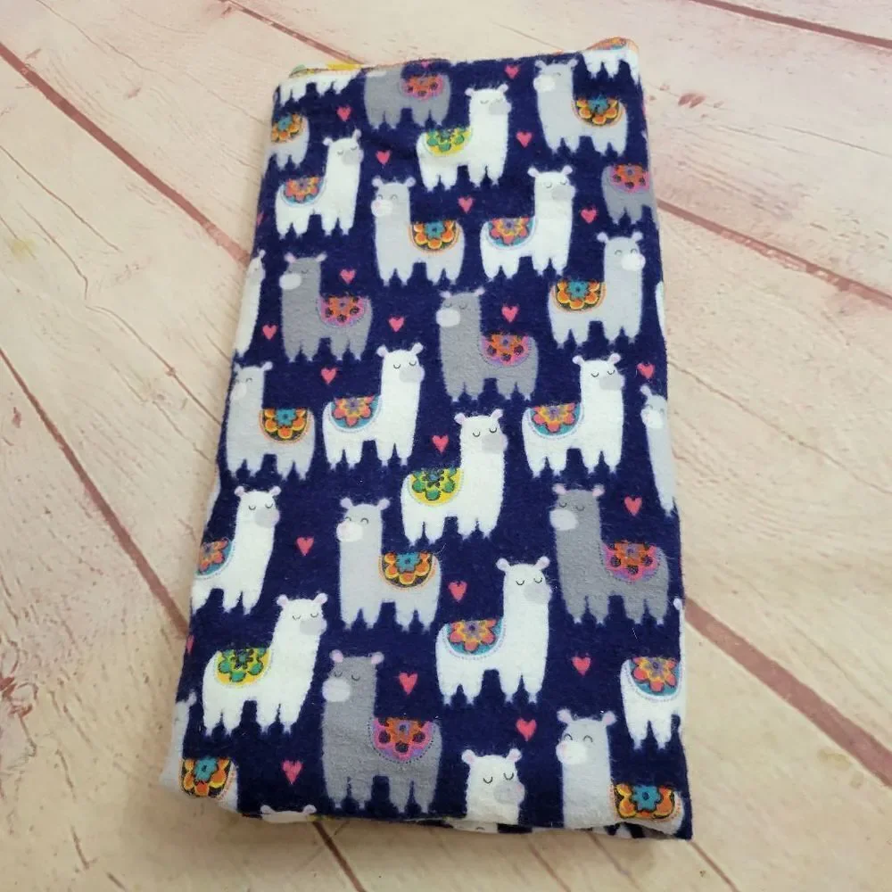 Llama/ floral baby blanket 40x28